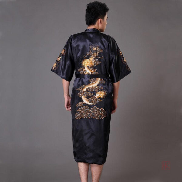 kimono-homme-satin-dragon-1 Kimono Satin Homme avec motif Dragon