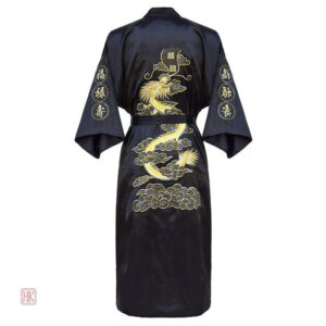 Peignoir Kimono Homme en satin avec design dragon