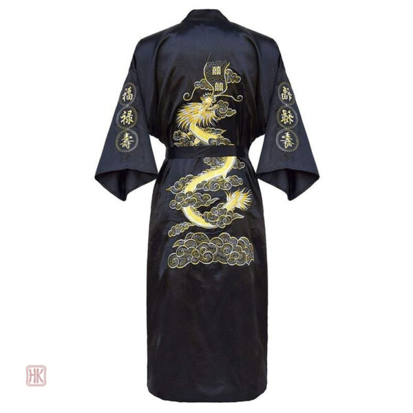 Peignoir Kimono Homme en satin avec design dragon