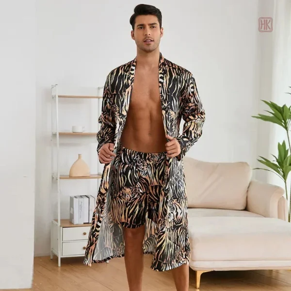 Peignoir kimono homme, design tigre original et stylé