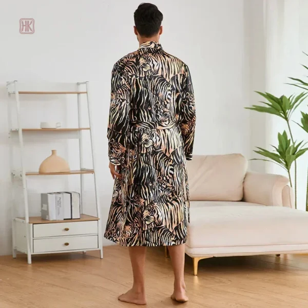 Peignoir léger pour homme, motif tigre unique et tendance