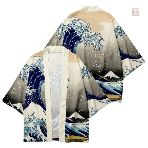 Kimono homme léger avec design vague
