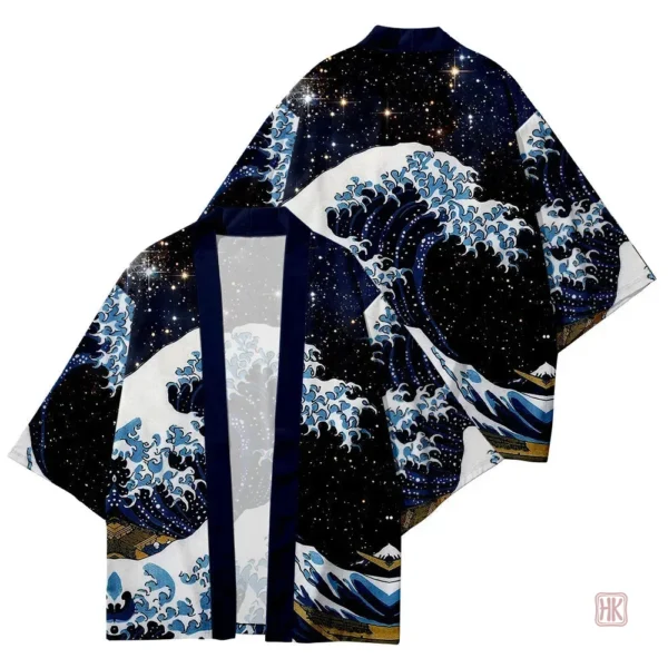 Vague motif kimono pour homme, look contemporain