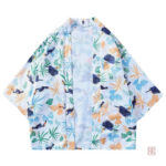Veste légère pour hommes, style kimono imprimé