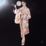 Kimono japonais blanc pour femme