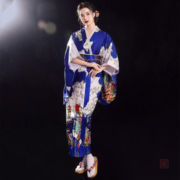 kimono-japonais-bleu-1 Kimono Japonais Bleu pour femme