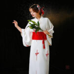 Kimono Japonais Femme Blanc élégant