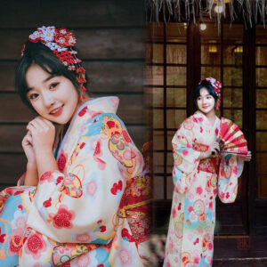 Vêtement féminin kimono aux teintes variées et élégantes