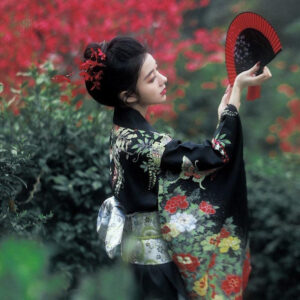 Kimono Japonais Fleurs pour femme