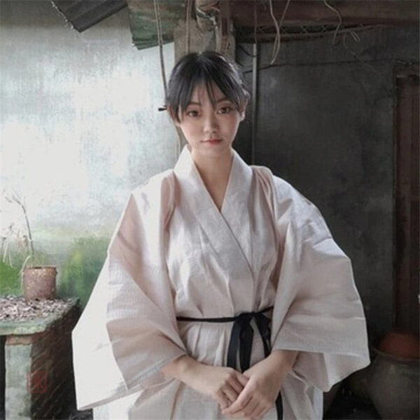 Kimono blanc pour homme, style classique