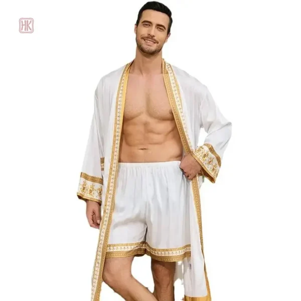 Peignoir léger en satin pour homme