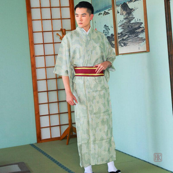 Kimono homme vert avec design élégant