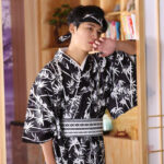 Kimono Japonais Long Noir pour homme