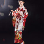 Kimono Japonais Rouge pour Femme