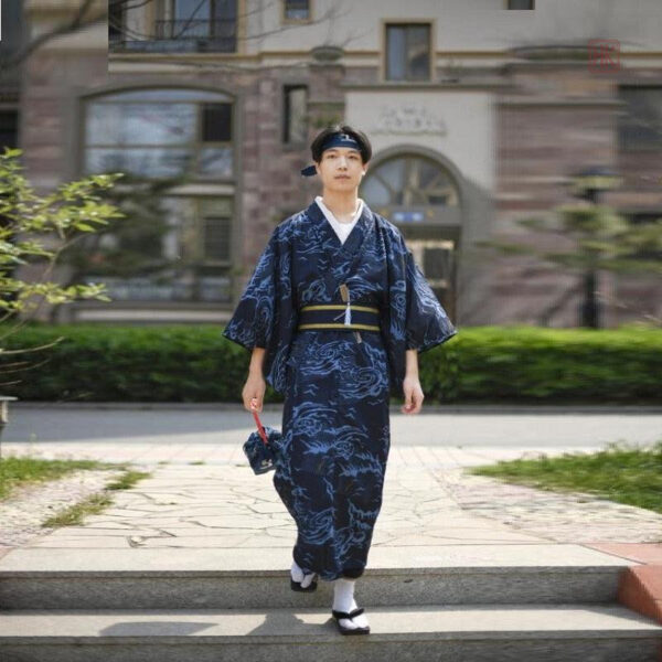 kimono-japonais-traditionnel-bleu-marine-1 Kimono traditionnel homme bleu marine
