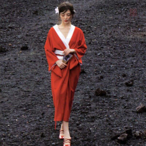 Kimono Japonais Rouge Traditionnel Femme