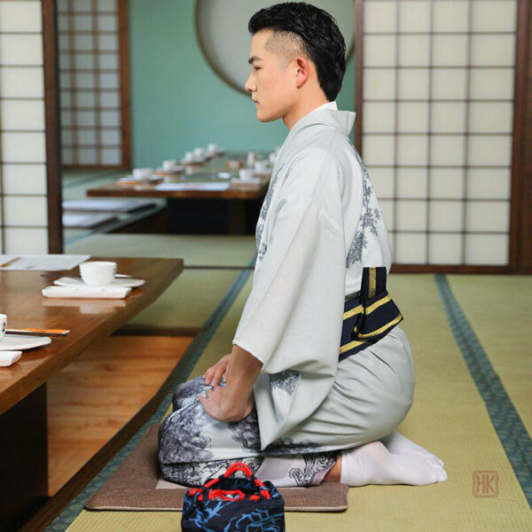 Vêtement traditionnel japonais, kimono homme élégant