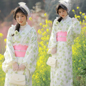 Kimono japonais vert élégant