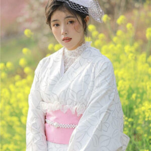 Robe kimono en vert traditionnel