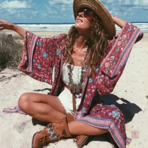 Kimono Léger Floral pour Femme