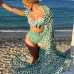 Robe Longue à Pois Style Contemporain