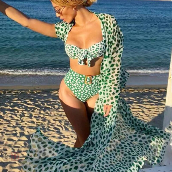 Robe Longue à Pois Style Contemporain