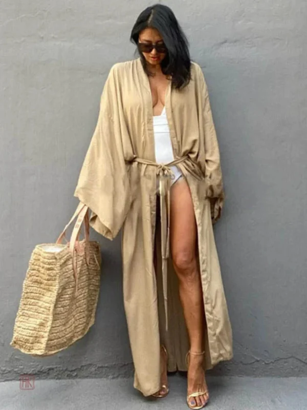 kimono-long-beige-1 Kimono long beige pour femme