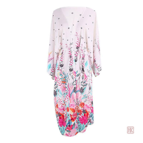 Long kimono avec design floral chic