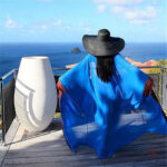 Long kimono bleu pour toutes occasions