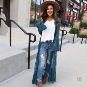 Kimono Long en Dentelle Femme