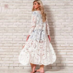 Kimono long femme en dentelle élégante