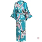 Vêtement de nuit féminin, kimono long au toucher doux