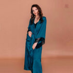 Kimono long femme en satin nuit
