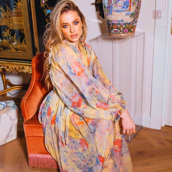 Kimono long imprimé pour femme