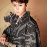 Mode masculine : kimono long noir inspiré du Japon