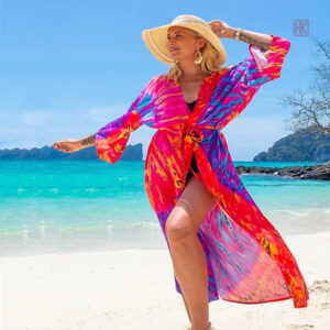 Kimono long transparent pour femme