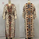 Vêtement féminin en soie, kimono long avec style moderne
