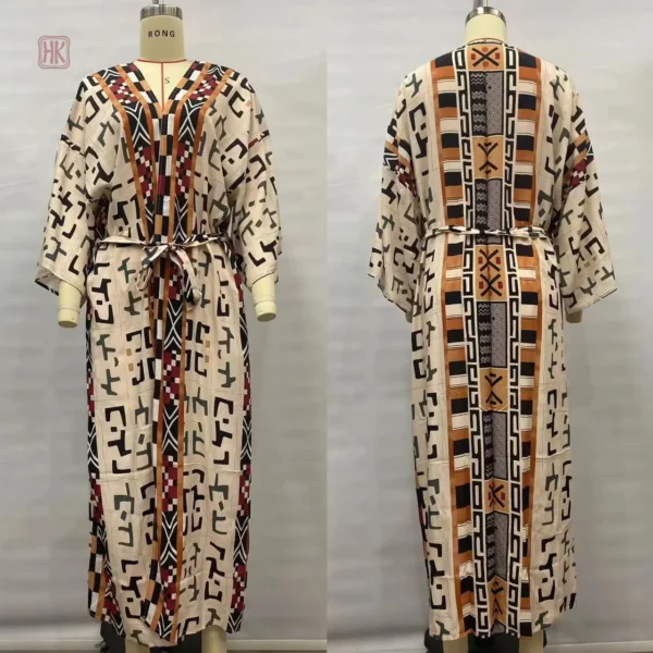 Vêtement féminin en soie, kimono long avec style moderne