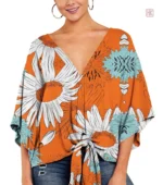Veste à manches courtes avec design floral