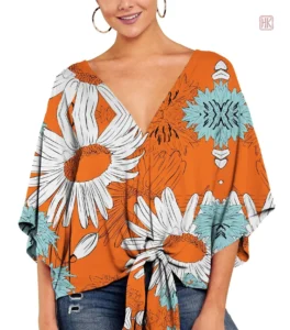 Veste à manches courtes avec design floral