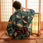 Kimono léger à motifs géométriques pour homme