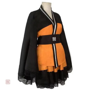 Kimono femme Naruto avec motifs emblématiques de la série