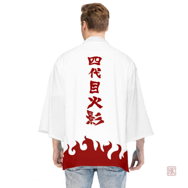Veste kimono homme Naruto, design Hokage emblématique