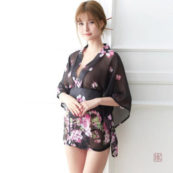 kimono-noir-court-femme-1 Kimono court noir pour femme