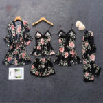 Kimono noir pour femme en lingerie élégante