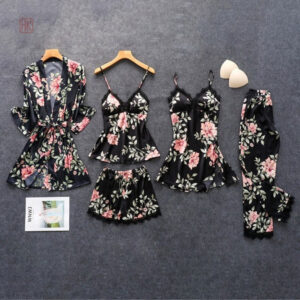 Kimono noir pour femme en lingerie élégante