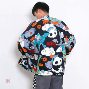 Veste légère homme avec design panda coloré