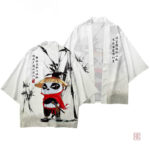 Veste kimono homme avec motif panda inspiré des ninjas
