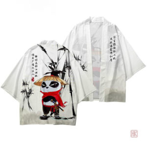 Veste kimono homme avec motif panda inspiré des ninjas