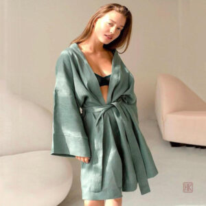 Peignoir kimono en coton pour femmes